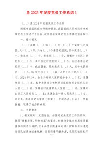 县2025年发展党员工作总结1