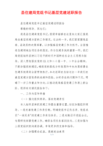 县住建局党组书记基层党建述职报告