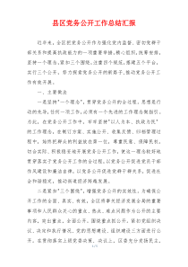 县区党务公开工作总结汇报