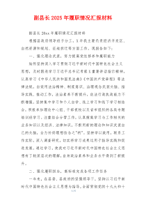 副县长2025年履职情况汇报材料