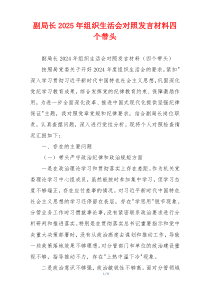 副局长2025年组织生活会对照发言材料四个带头