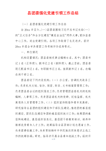 县团委强化党建引领工作总结