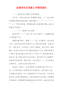 县城市社区党建工作情况报告