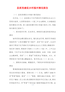 县抓党建促乡村振兴情况报告