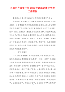 县政府办公室主任2025年述职述廉述党建工作报告
