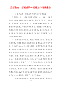 县新业态、新就业群体党建工作情况报告