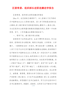 区委常委、组织部长述职述廉述学报告