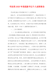 司法局2025年党组副书记个人述职报告