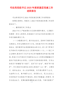 司法局党组书记2025年度抓基层党建工作述职报告