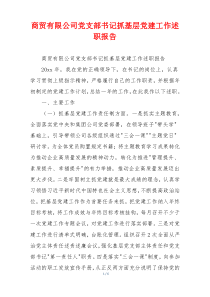商贸有限公司党支部书记抓基层党建工作述职报告