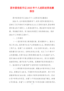 团市委党组书记2025年个人述职述责述廉报告
