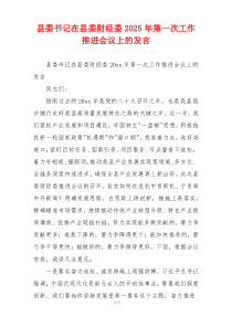 县委书记在县委财经委2025年第一次工作推进会议上的发言