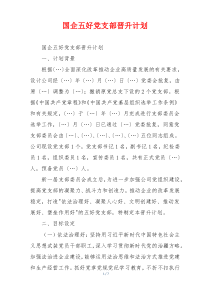 国企五好党支部晋升计划