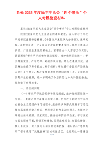 县长2025年度民主生活会“四个带头”个人对照检查材料