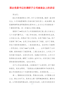 国企党委书记在调研子公司座谈会上的讲话