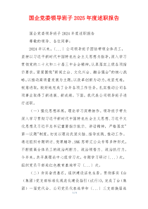 国企党委领导班子2025年度述职报告