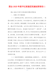 国企2025年度书记抓基层党建述职报告1