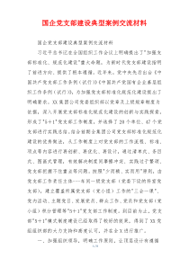 国企党支部建设典型案例交流材料