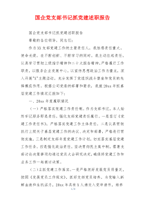 国企党支部书记抓党建述职报告