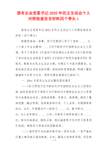 国有企业党委书记2025年民主生活会个人对照检查发言材料四个带头1