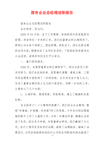 国有企业总经理述职报告