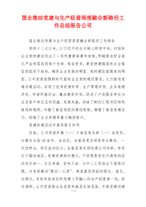 国企推动党建与生产经营深度融合新路径工作总结报告公司