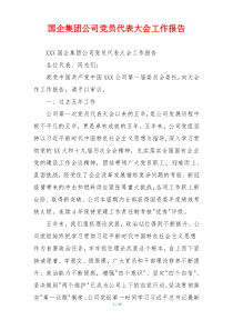 国企集团公司党员代表大会工作报告