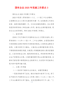 国有企业2025年党建工作要点3