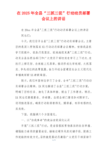 在2025年全县“三抓三促”行动动员部署会议上的讲话