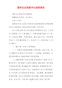 国有企业党委书记述职报告