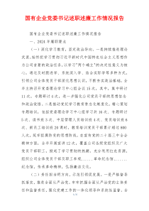 国有企业党委书记述职述廉工作情况报告
