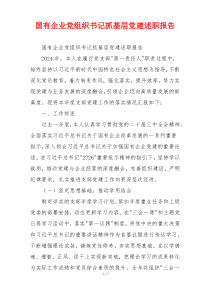 国有企业党组织书记抓基层党建述职报告