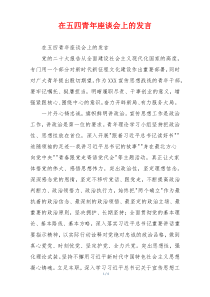 在五四青年座谈会上的发言