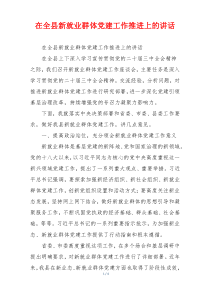 在全县新就业群体党建工作推进上的讲话