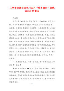 在全市党建引领乡村振兴“城乡融合”拉练活动上的讲话