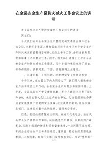 在全县安全生产暨防灾减灾工作会议上的讲话