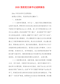 2025党校党支部书记述职报告
