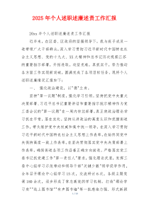 2025年个人述职述廉述责工作汇报