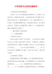 大学党委书记述职述廉报告