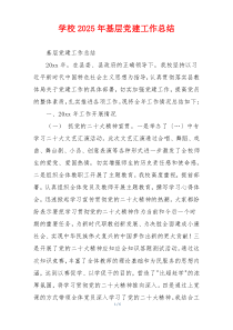 学校2025年基层党建工作总结