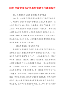 2025年度党委书记抓基层党建工作述职报告