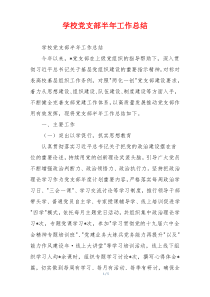 学校党支部半年工作总结