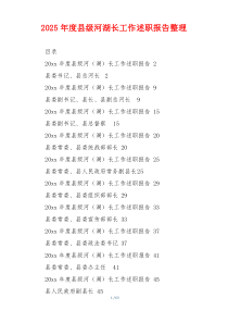 2025年度县级河湖长工作述职报告整理