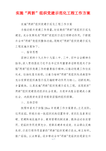 实施“两新”组织党建示范化工程工作方案