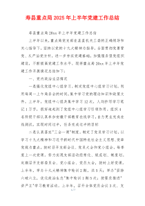 寿县重点局2025年上半年党建工作总结