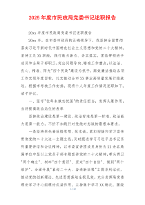 2025年度市民政局党委书记述职报告