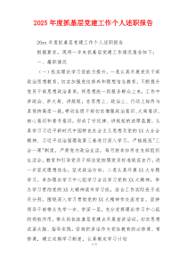 2025年度抓基层党建工作个人述职报告