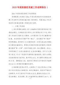 2025年度抓基层党建工作述职报告1
