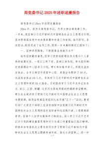 局党委书记2025年述职述廉报告