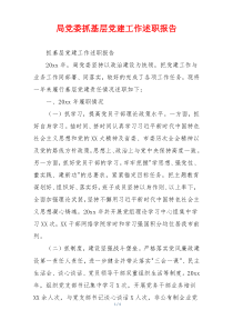 局党委抓基层党建工作述职报告